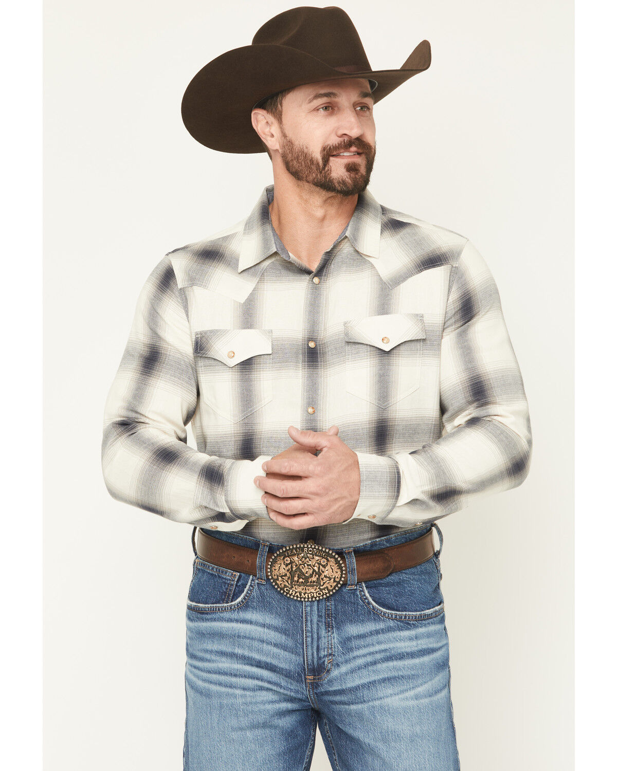 Cody James Men's Ruddiman Plaid Print Long Sleeve Snap Western Shirt - Tall