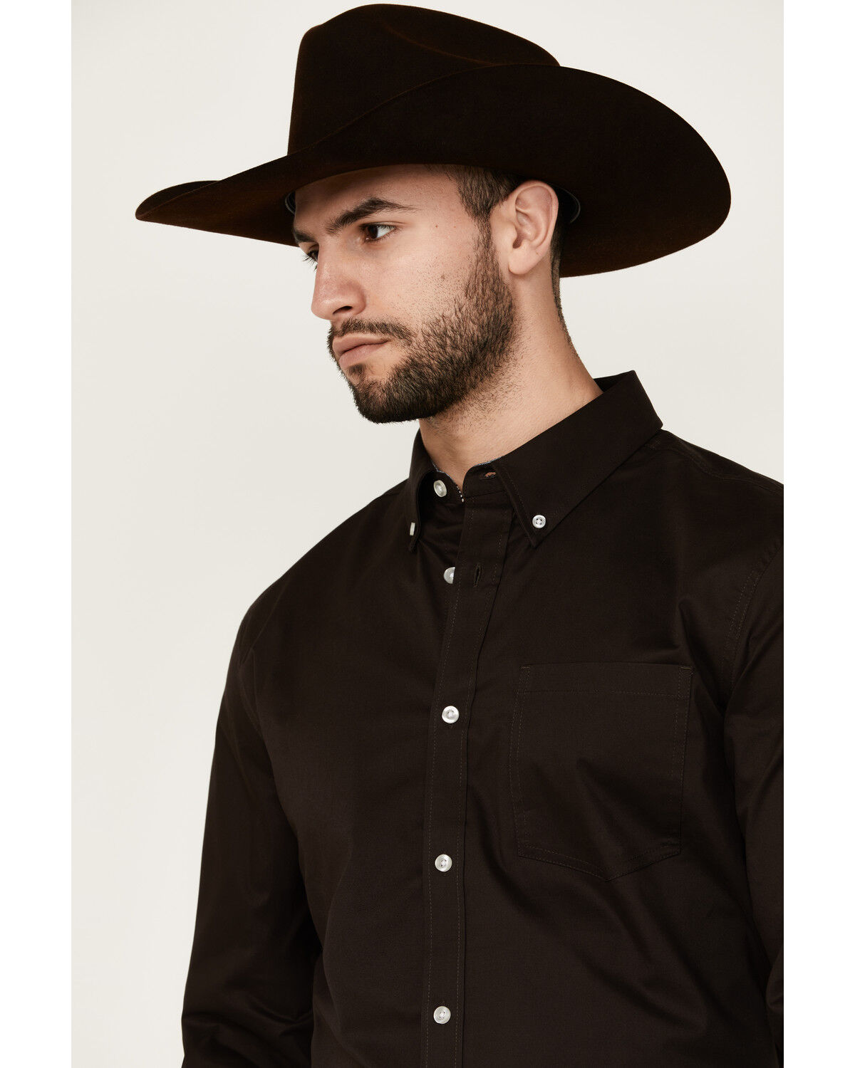 Cody James Men's Basic Solid Long Sleeve Button-Down Stretch Western Shirt - Tall