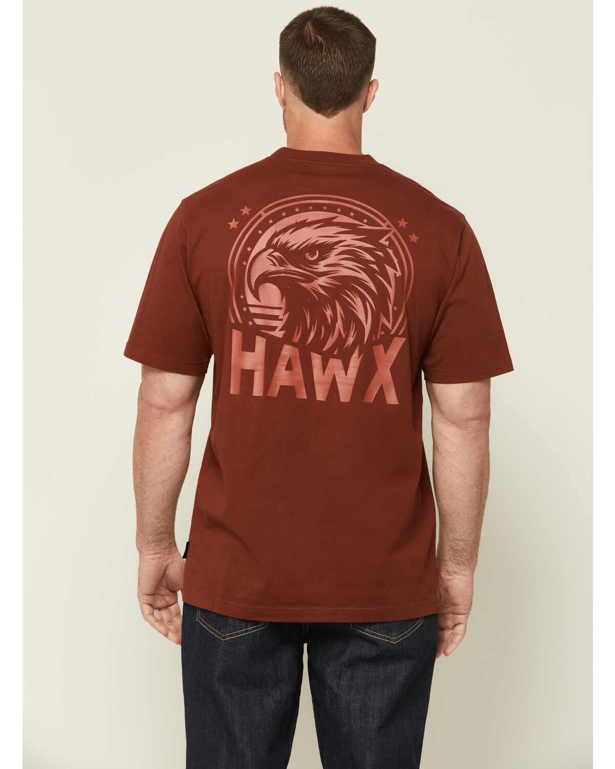Hawx Men's Solid Silhouette Short Sleeve Graphic Work T-Shirt