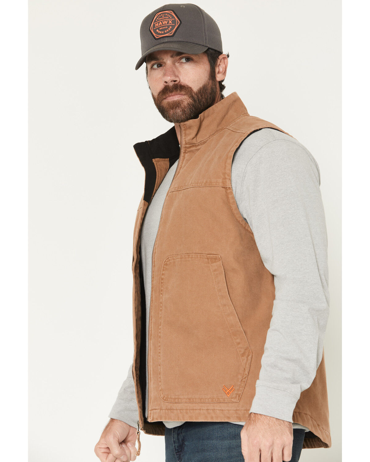Hawx Men's Fleece Lined Solid Duck Canvas Vest