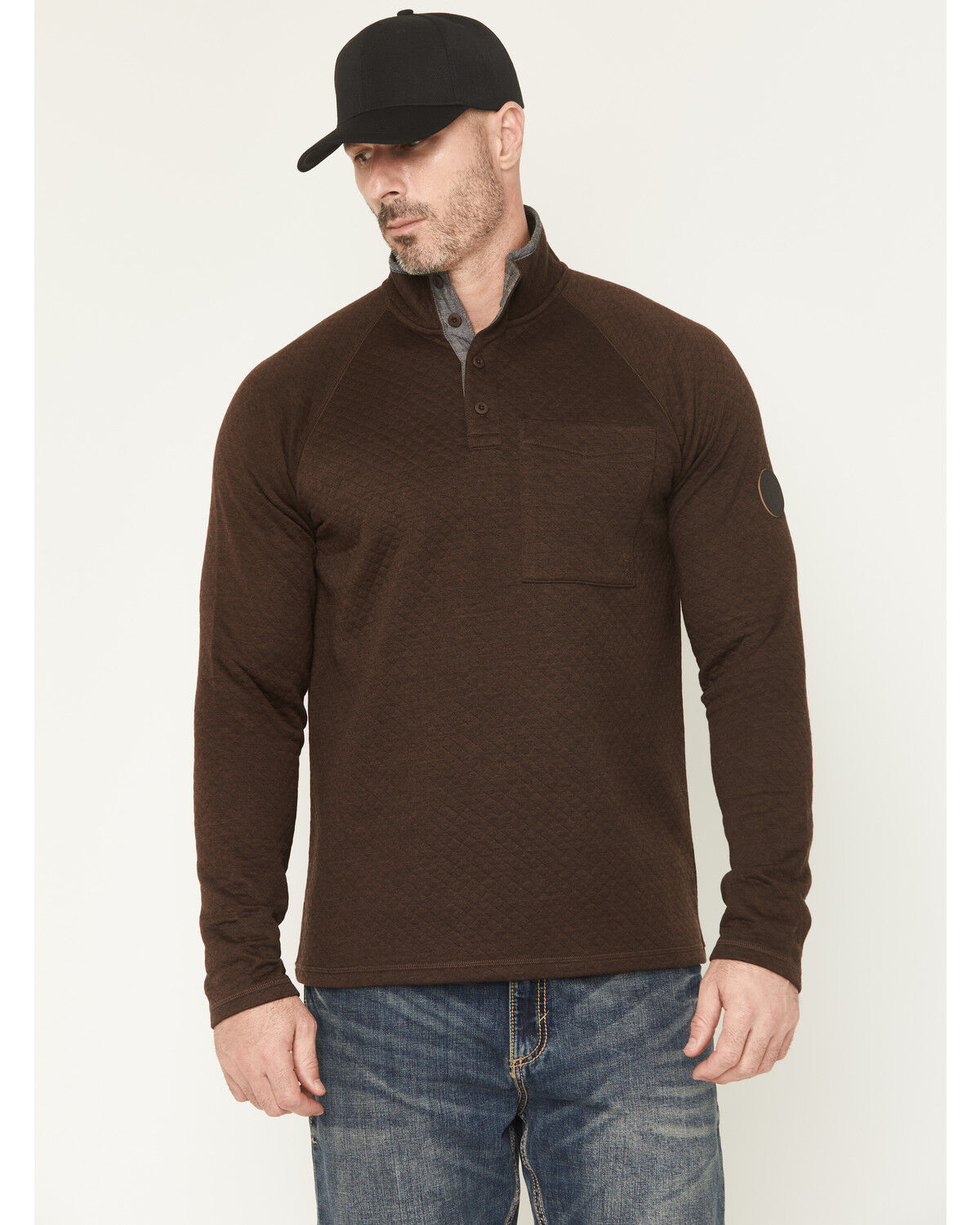 Brothers and Sons Men's Sherman Solid 1/4 Button-Down Pullover