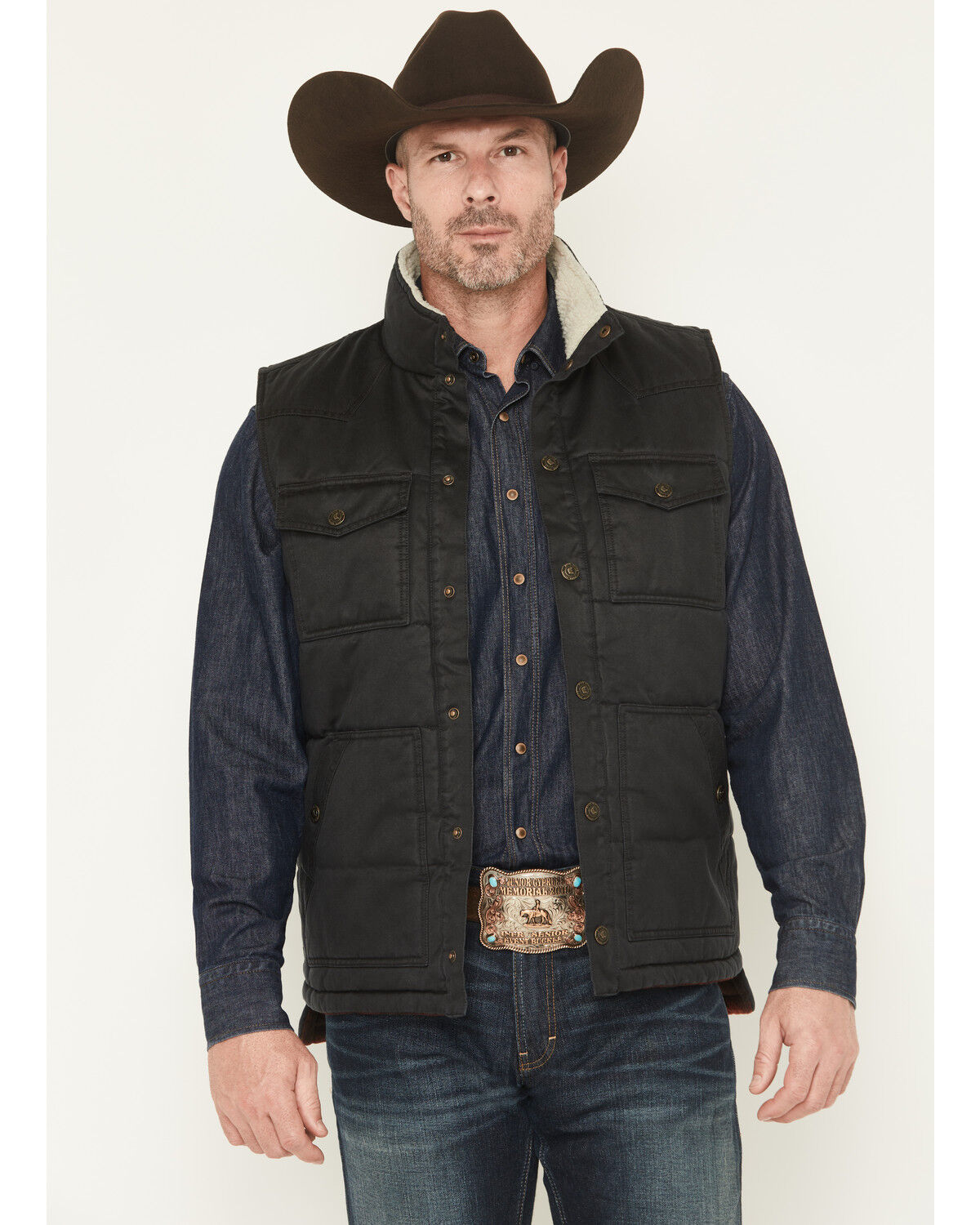 Cody James Men's Oil Slick Snap Lined Vest