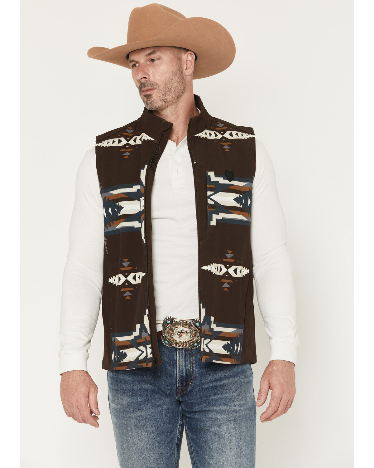 RANK 45&reg; Men's Kapow Southwestern Print Insulated Bomber Vest