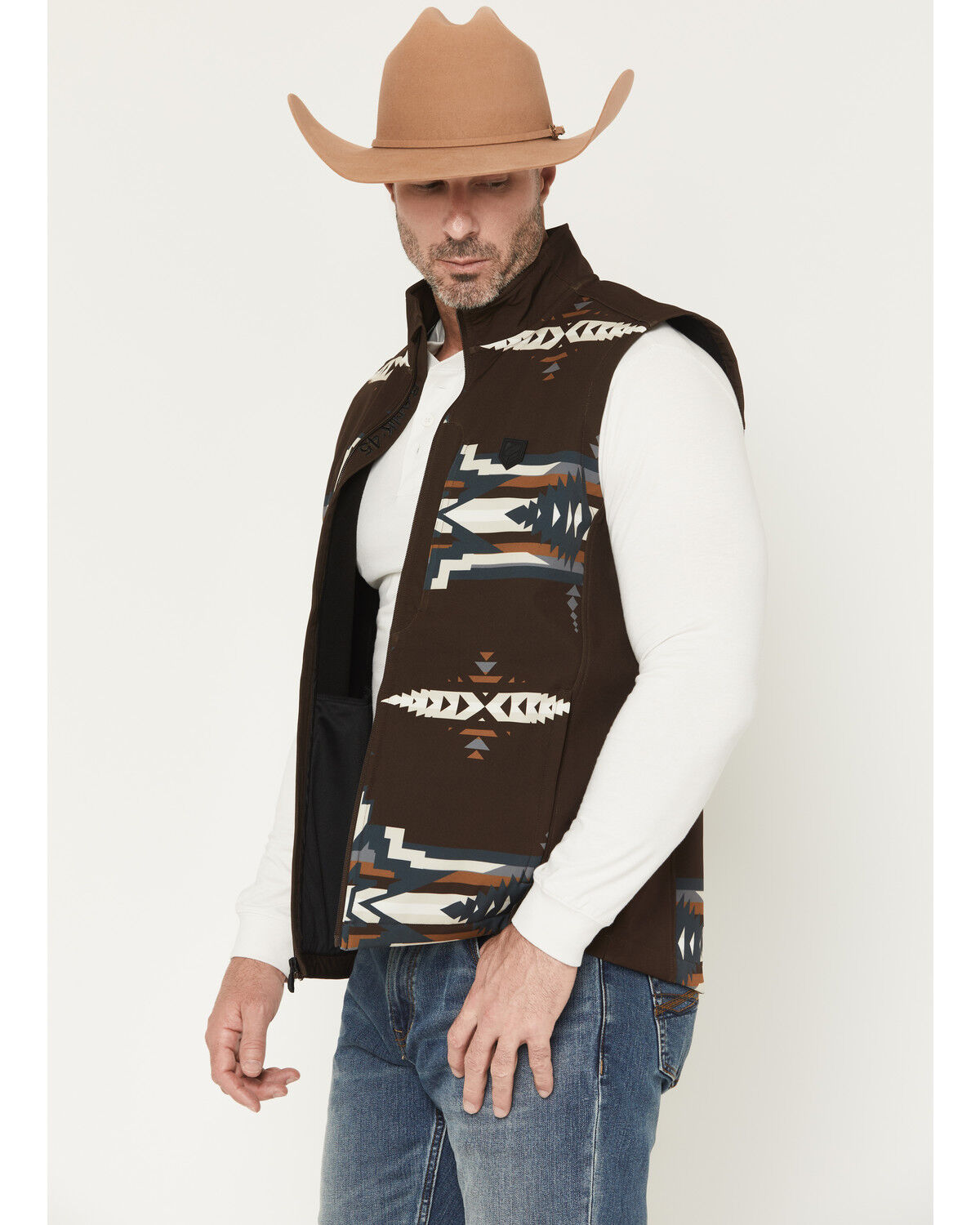 RANK 45&reg; Men's Kapow Southwestern Print Insulated Bomber Vest