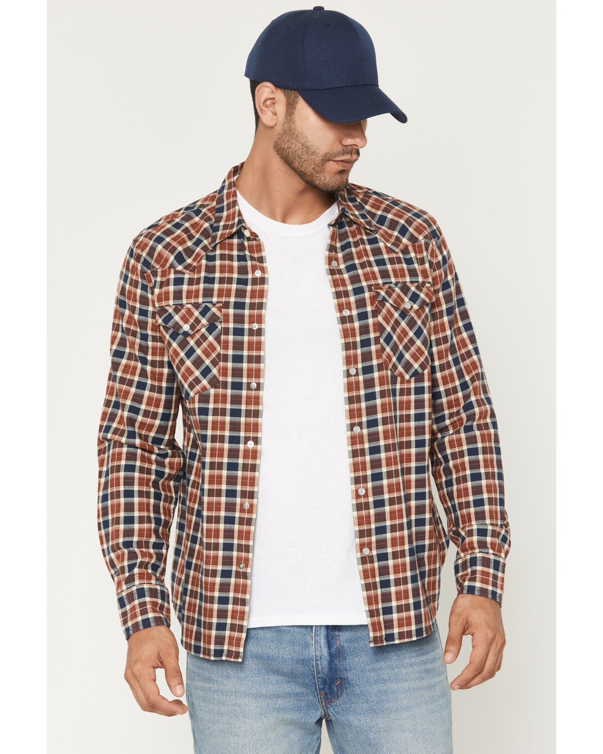 Levi's Men's Jesper Plaid Print Long Sleeve Snap Long Sleeve Flannel Shirt