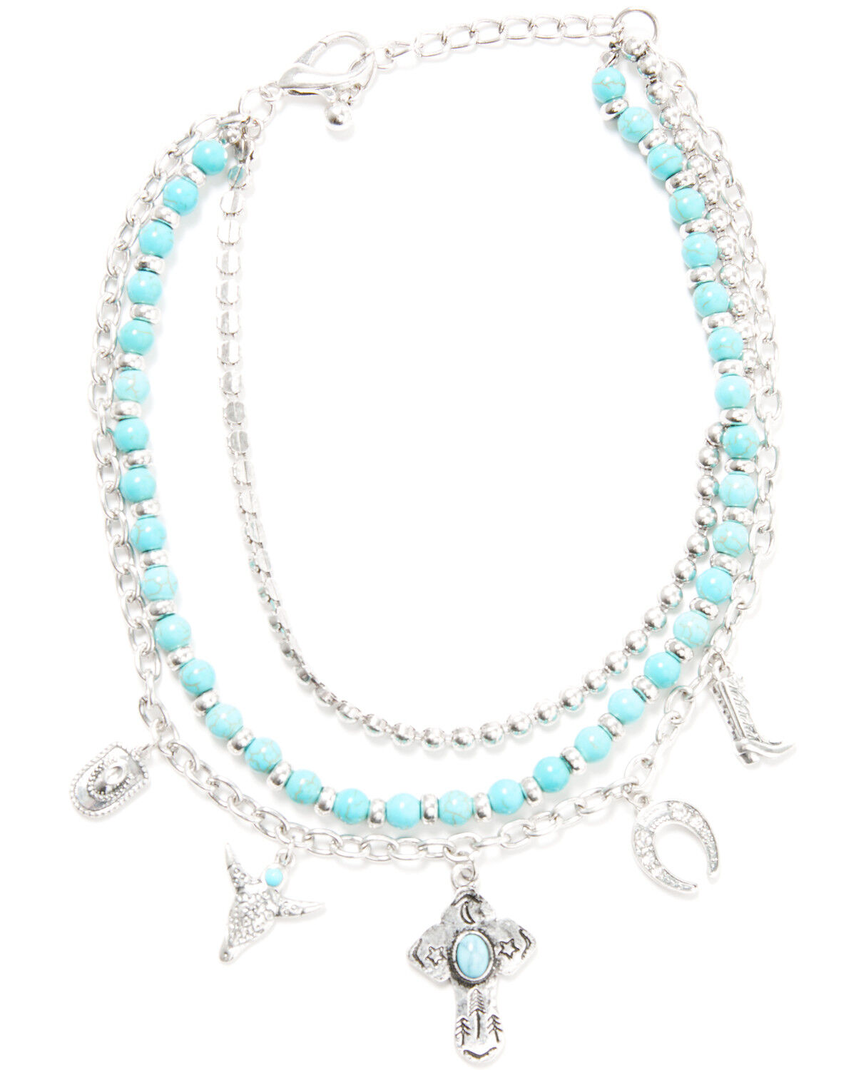 Shyanne Women's Beaded Turquoise Charm Boot Bracelet