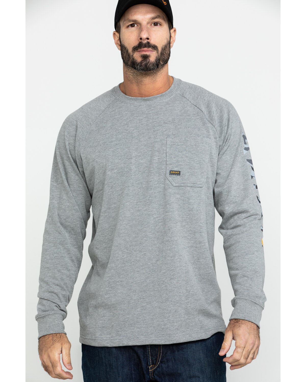 Ariat Men's Gray Rebar Cotton Strong Graphic Long Sleeve Work Shirt - Big & Tall