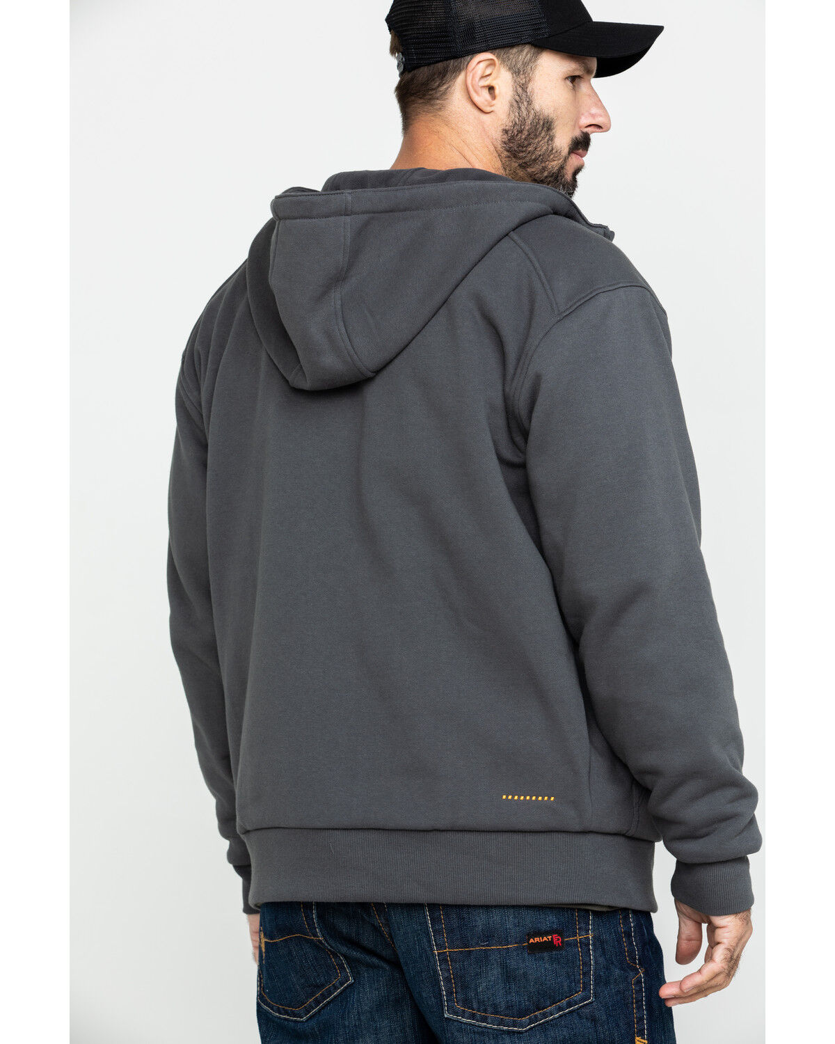 Ariat Men's Gray Rebar All-Weather Full Zip Work Hooded Sweatshirt - Big & Tall