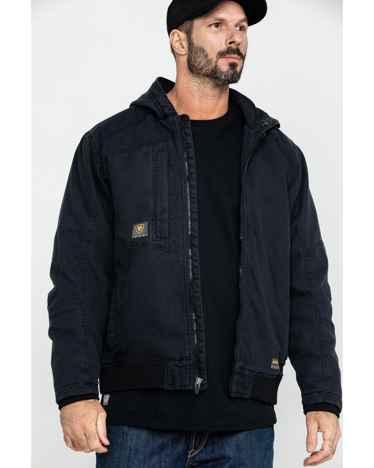 Ariat Men's Black Rebar Washed Dura Canvas Insulated Work Coat - Big & Tall