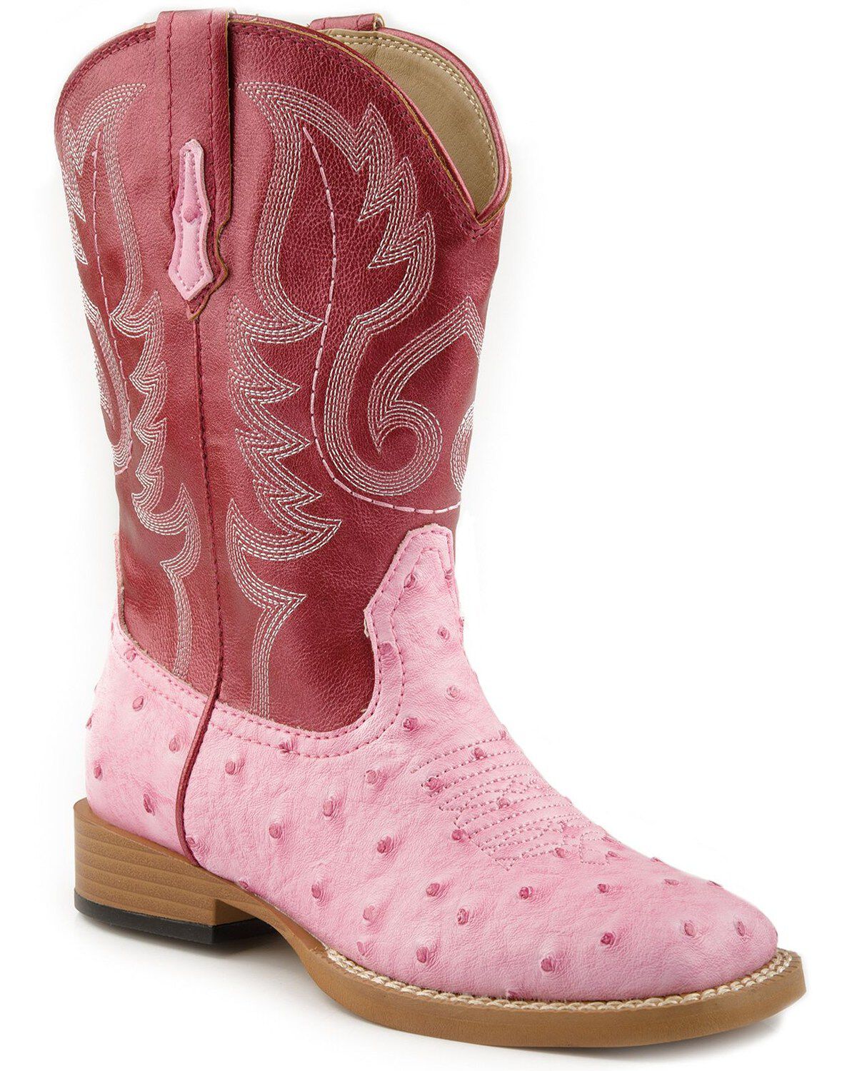 Roper Girls' Ostrich Print Western Boots - Square Toe 1 45764-roper-girls-ostrich-print-western-boots-square-toe-1.jpg