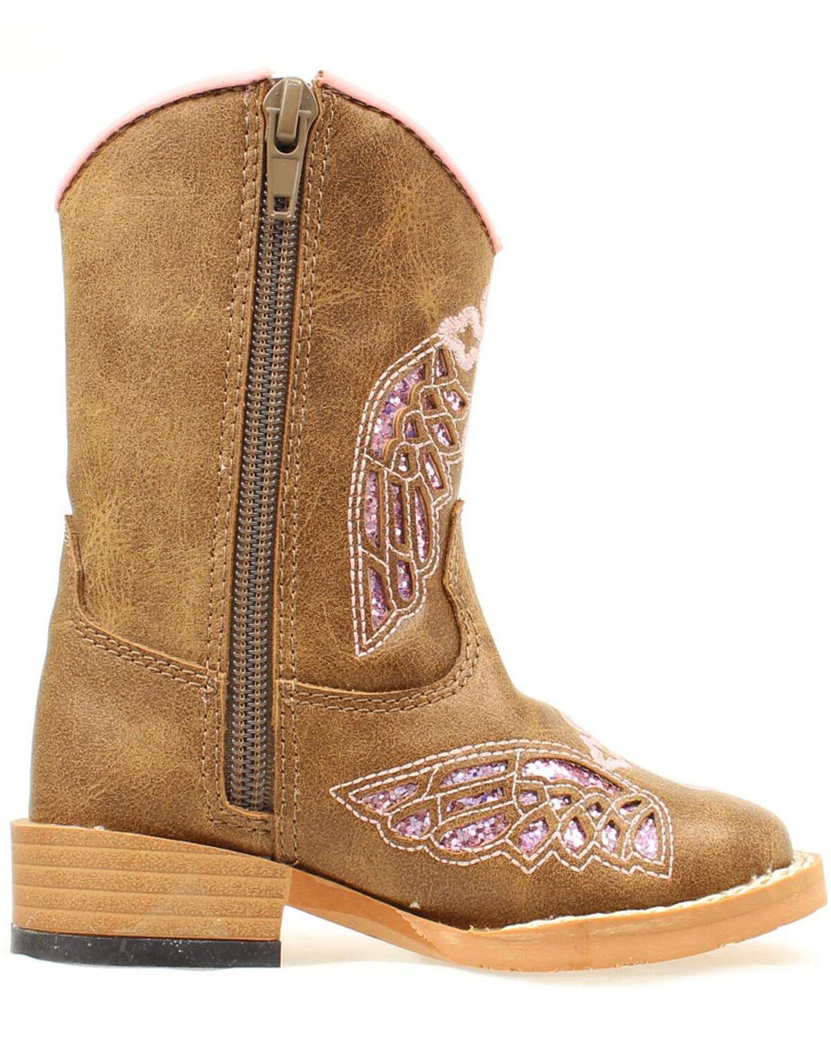 Blazin Roxx Toddler Girls' Gracie Wing Cross Inlay Boots