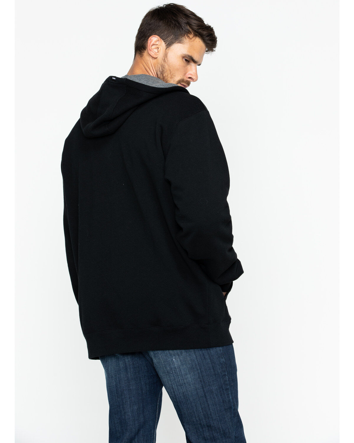 Hawx® Men's Black Zip-Front Thermal Lined Hooded Jacket - Big