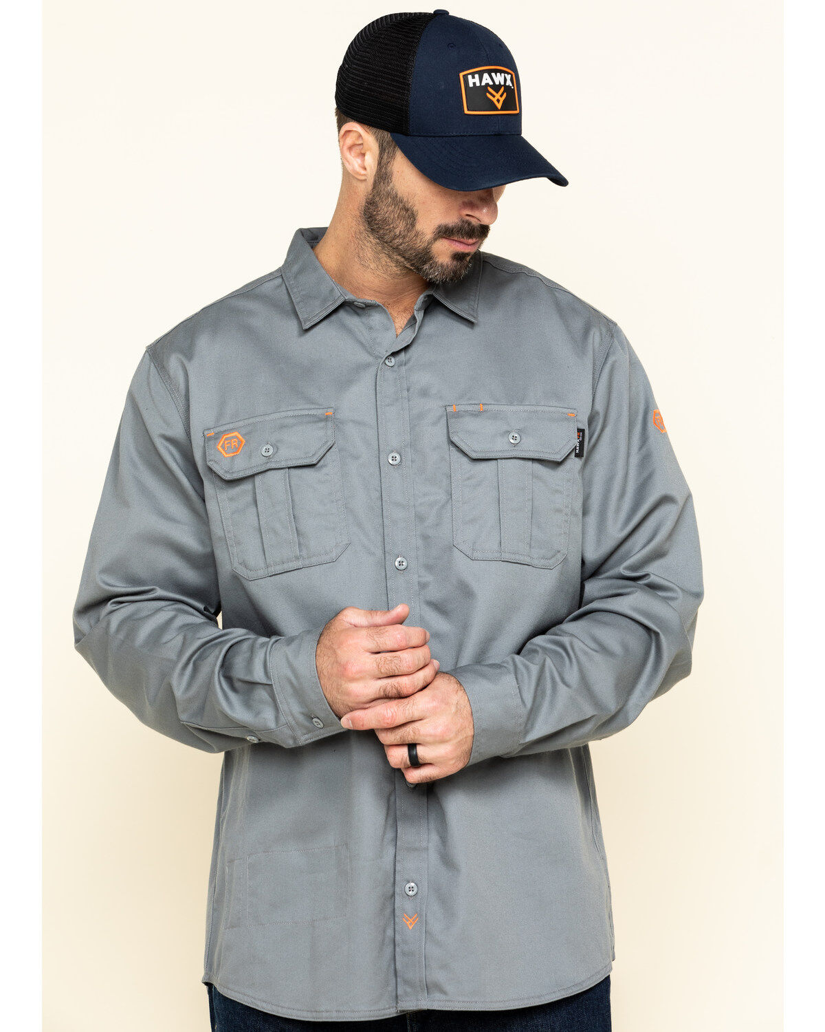 Hawx Men's FR Long Sleeve Woven Work Shirt - Tall