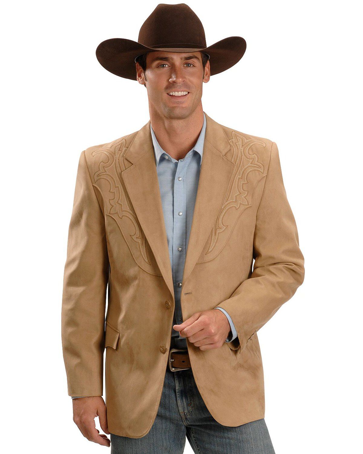 Circle S Men's Embroidered Microsuede Sport Coat