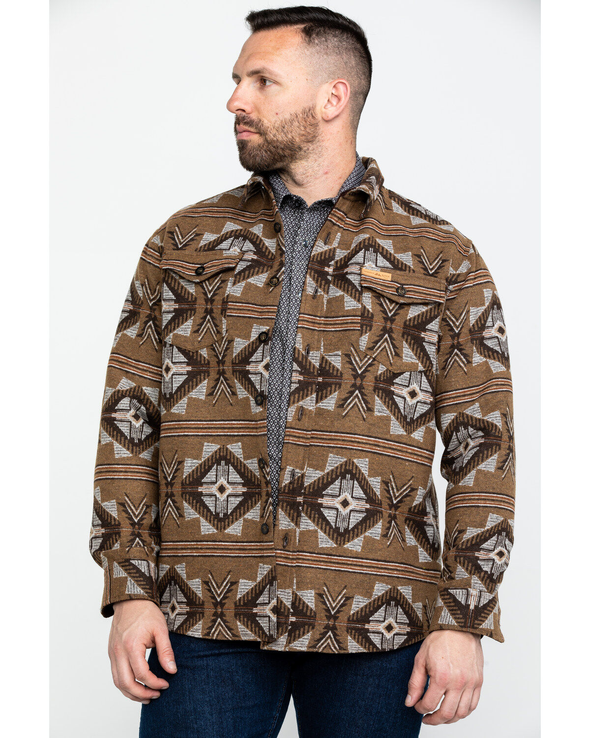 Powder River Outfitters Men's Southwestern Jacquard Shirt Jacket 1 50940-powder-river-outfitters-men-s-southwestern-jacquard-shirt-jacket-1.jpg
