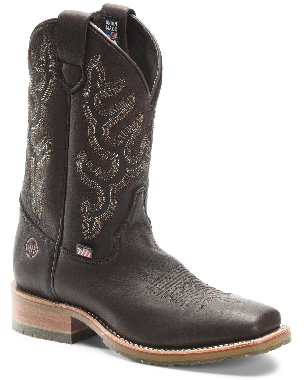 Double H Men's Dark Brown Elk Western Boots - Broad Square Toe 1 51206-double-h-men-s-dark-brown-elk-western-boots-broad-square-toe-1.jpg