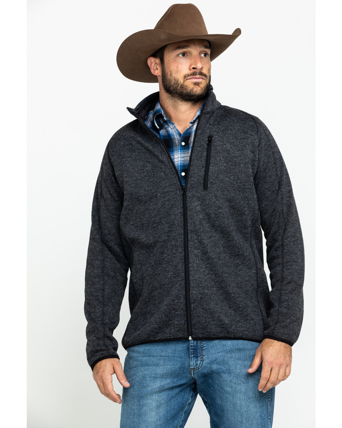 Stetson Men's Charcoal Fuzzy Bonded Sweater 1 54379-stetson-men-s-charcoal-fuzzy-bonded-sweater-1.jpg