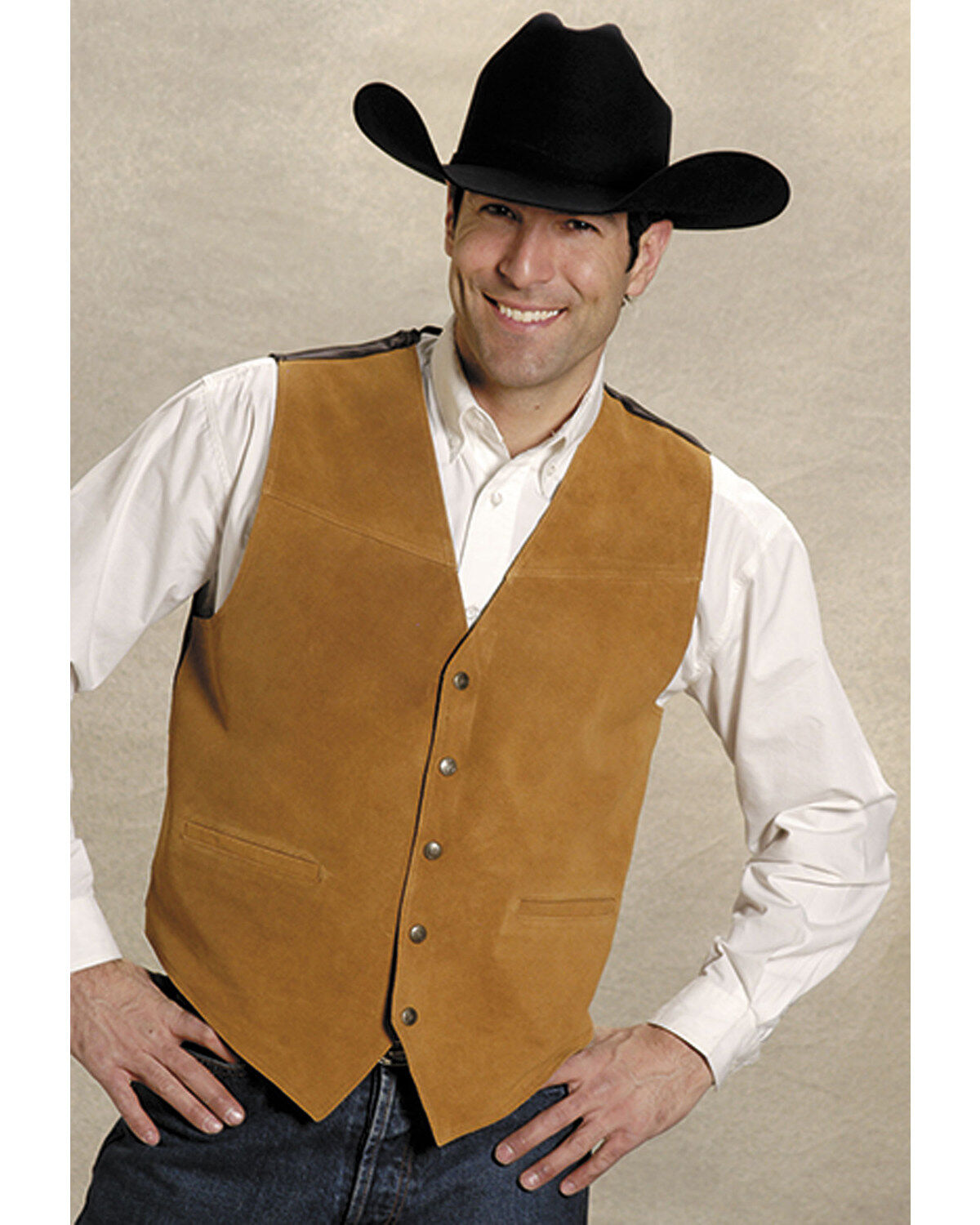 Roper Men's Suede Buckle Tie Vest