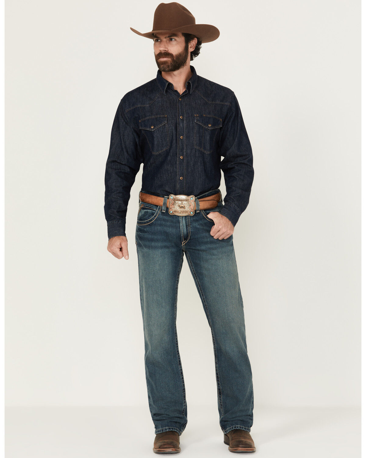 Ariat Men's M5 Gulch Medium Wash Low Rise Straight Denim Jeans