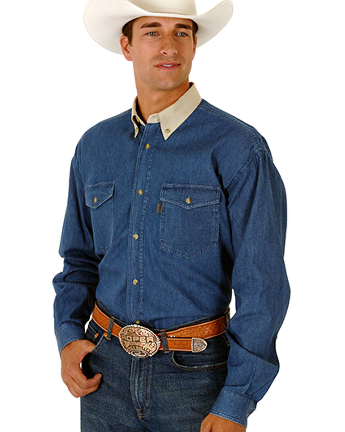 Roper Men's Contrasting Collar Twill Long Sleeve Western Shirt - Big & Tall 1 55560-roper-men-s-contrasting-collar-twill-long-sleeve-western-shirt-big-amp-tall-1.jpg
