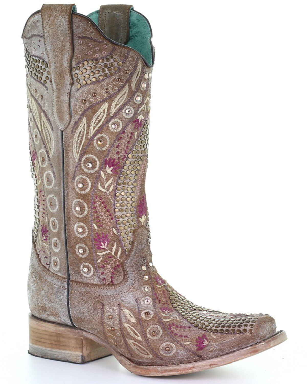Corral Women's Flowered Embroidery Western Boots - Square Toe 1 55958-corral-women-s-flowered-embroidery-western-boots-square-toe-1.jpg