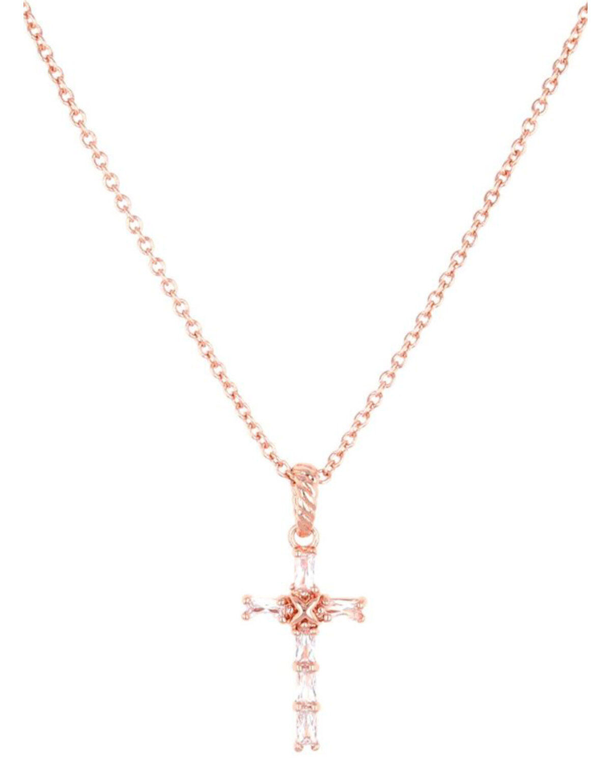 Montana Silversmiths Women's Entwined Rose Gold Brilliant Cross Necklace 1 59145-montana-silversmiths-women-s-entwined-rose-gold-brilliant-cross-necklace-1.jpg