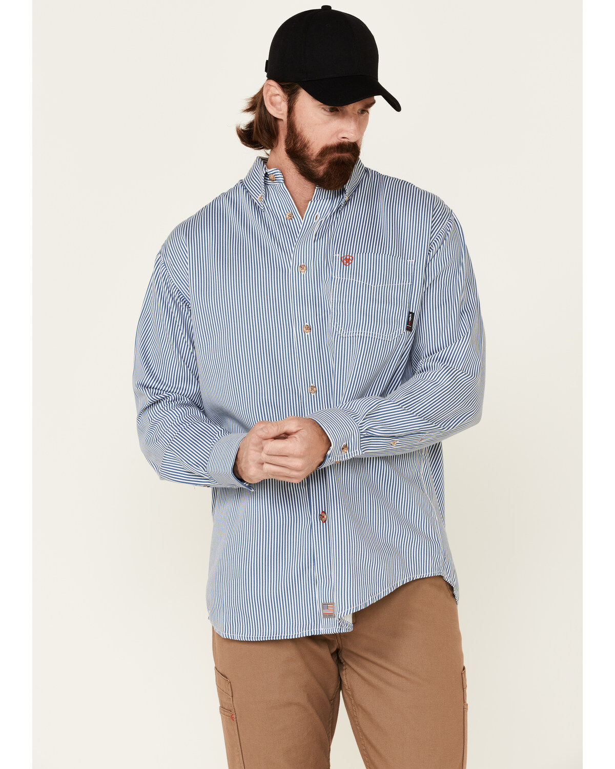 Ariat Men's FR Striped Long Sleeve Button Work Shirt 1 61184-ariat-men-s-fr-striped-long-sleeve-button-work-shirt-1.jpg