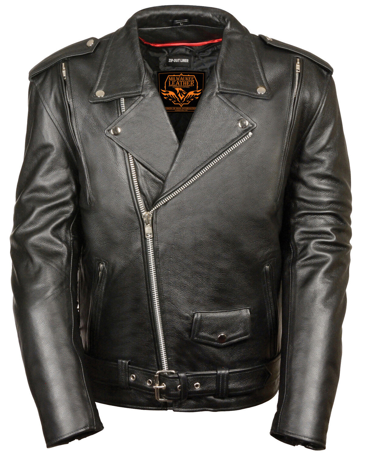 Milwaukee Leather Men's Black Vented Side Lace Leather Motorcycle Jacket 1 66895-milwaukee-leather-men-s-black-vented-side-lace-leather-motorcycle-jacket-1.jpg