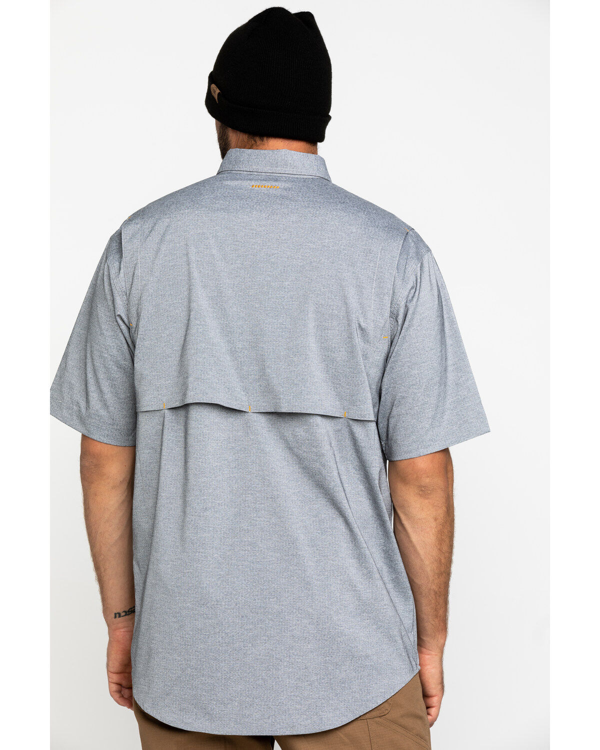 Ariat Men's Grey Rebar Made Tough Durastretch Vent Short Sleeve Work Shirt - Big