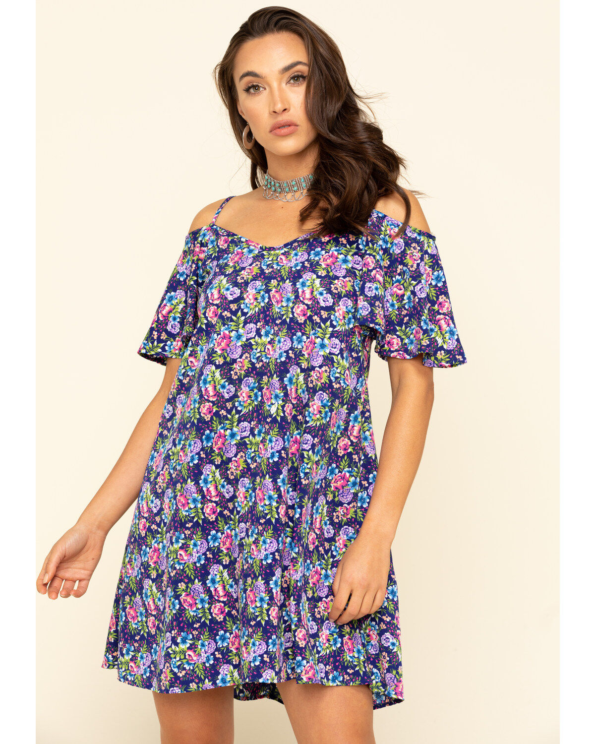Red Label by Panhandle Women's Cold Shoulder Mini Dress