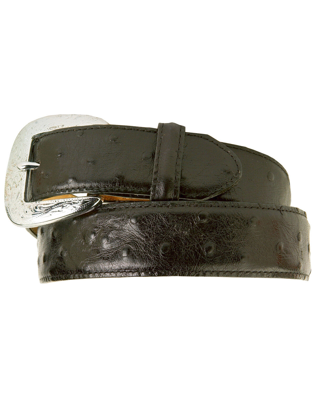 Tony Lama Men's Ostrich Embossed Leather Belt