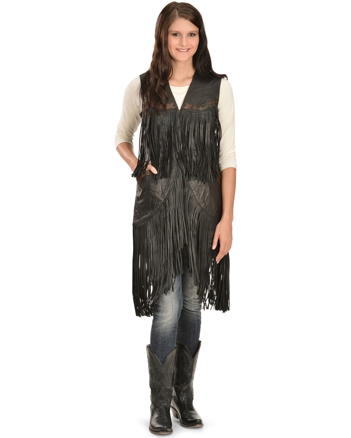 Kobler Leather Women's Ciqala Leather Fringe Vest