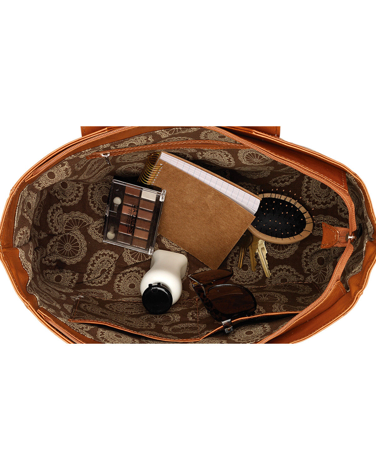 American West Chestnut Brown Mojave Canyon Large Zip Top Tote