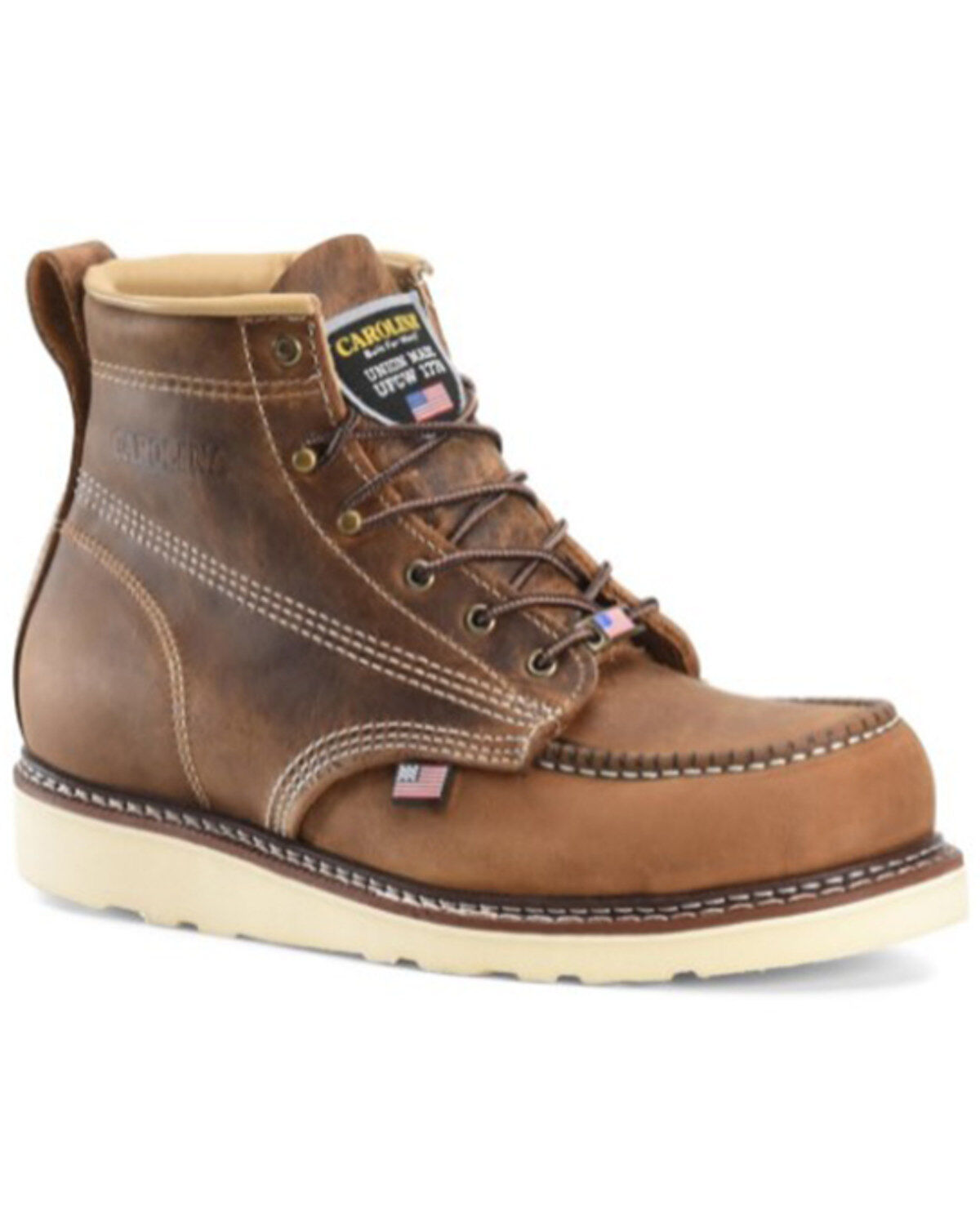 Carolina Men's 6 Domestic AMP USA Wedge Moc Work Boots - Steel Toe