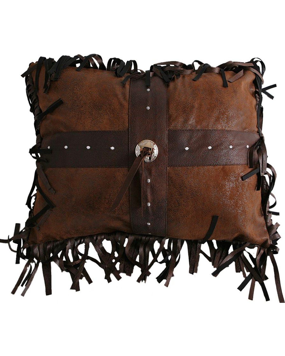 Cross Concho Fringe Pillow - 16 x 20