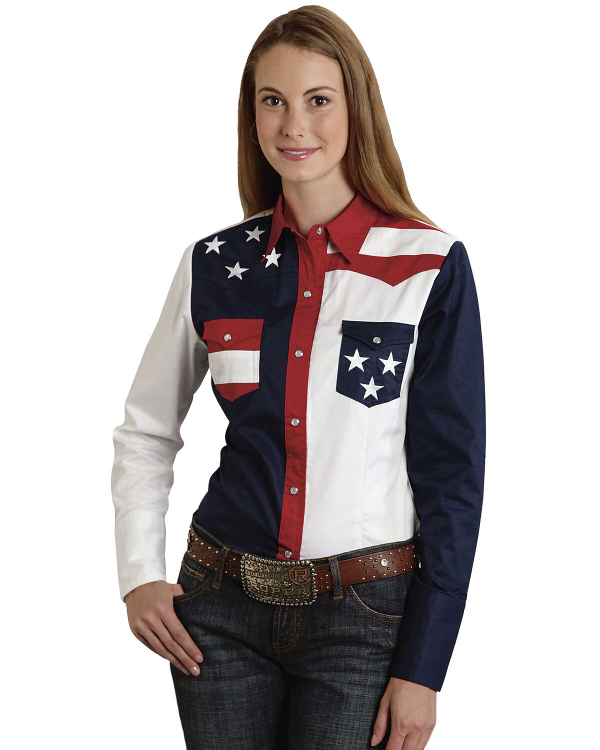 Roper Women's Stars & Stripes Colorblock Western Shirt 1 78845-roper-women-s-stars-amp-stripes-colorblock-western-shirt-1.jpg