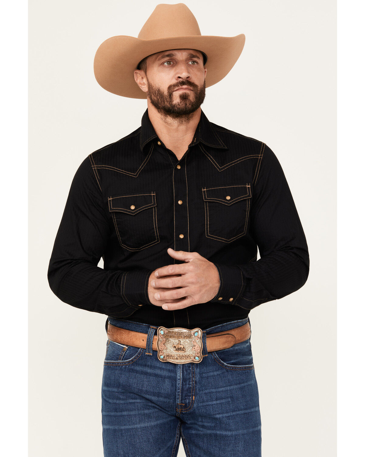 Wrangler Retro Premium Men's Solid Long Sleeve Western Shirt