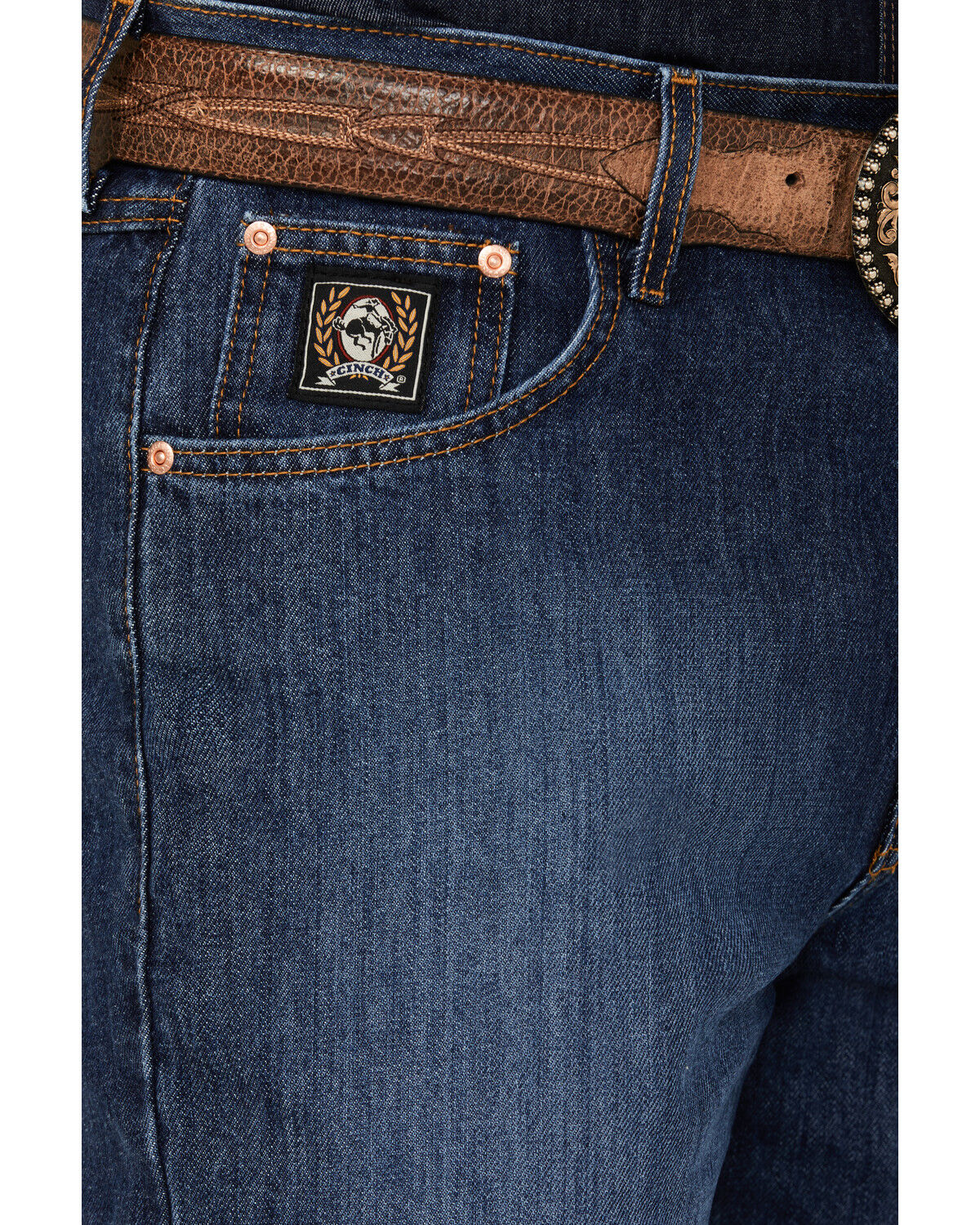 Cinch Men's Black Label Dark Wash Loose Fit Tapered Denim Jeans