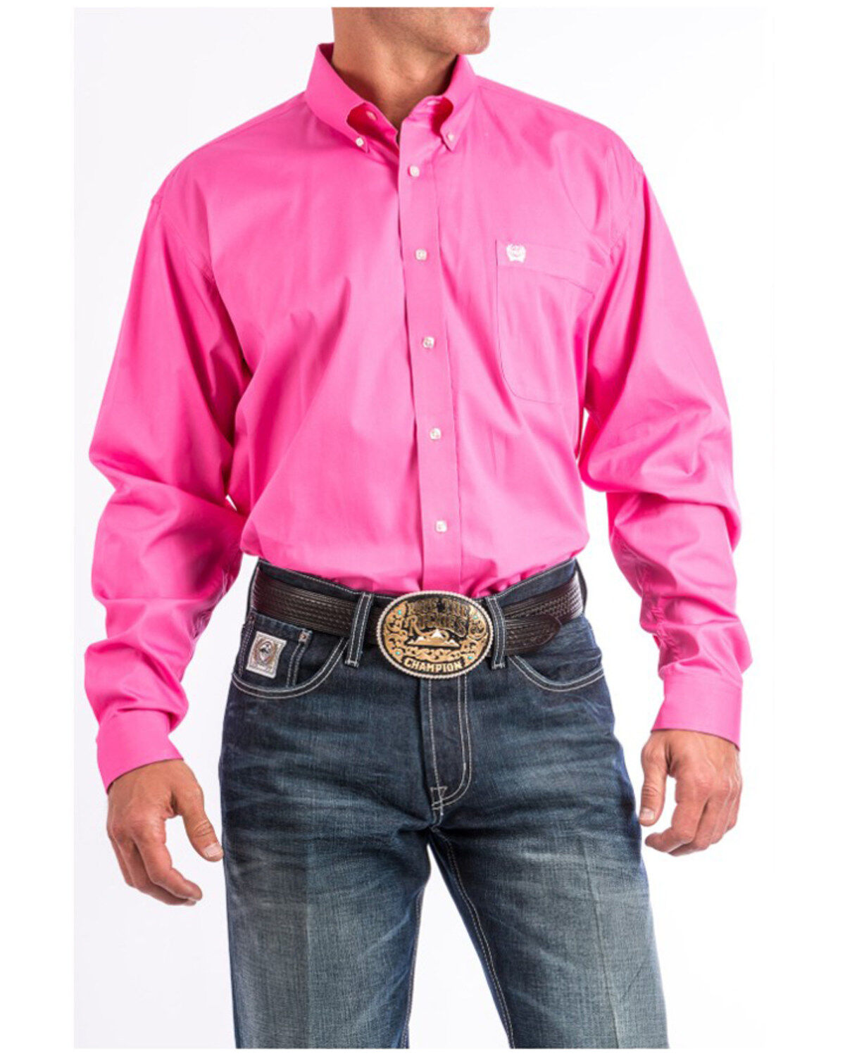 Cinch Men's Solid Long Sleeve Button-Down Western Shirt