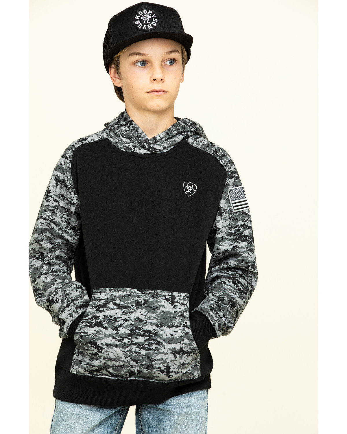 Ariat Boys' Digi Camo Patriot Hooded Sweatshirt