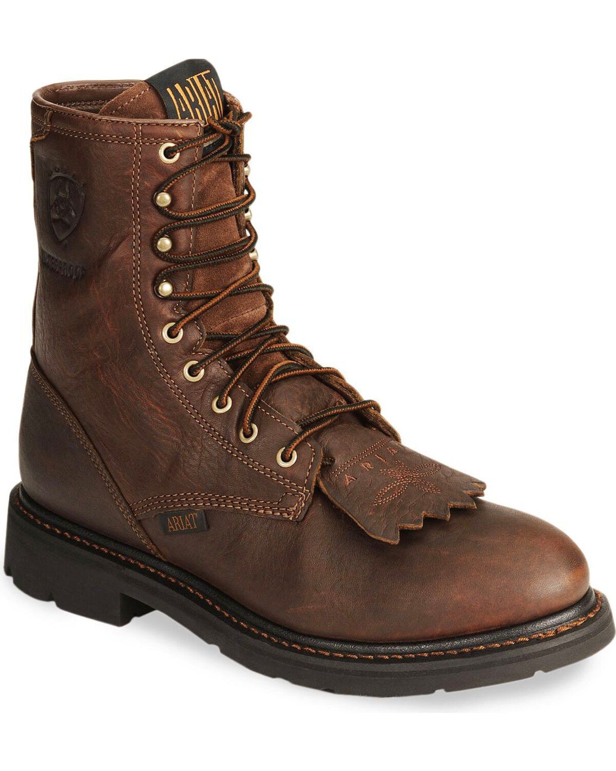 Ariat Waterproof Cascade H20 8 Lace-Up Work Boots - Round Soft Toe