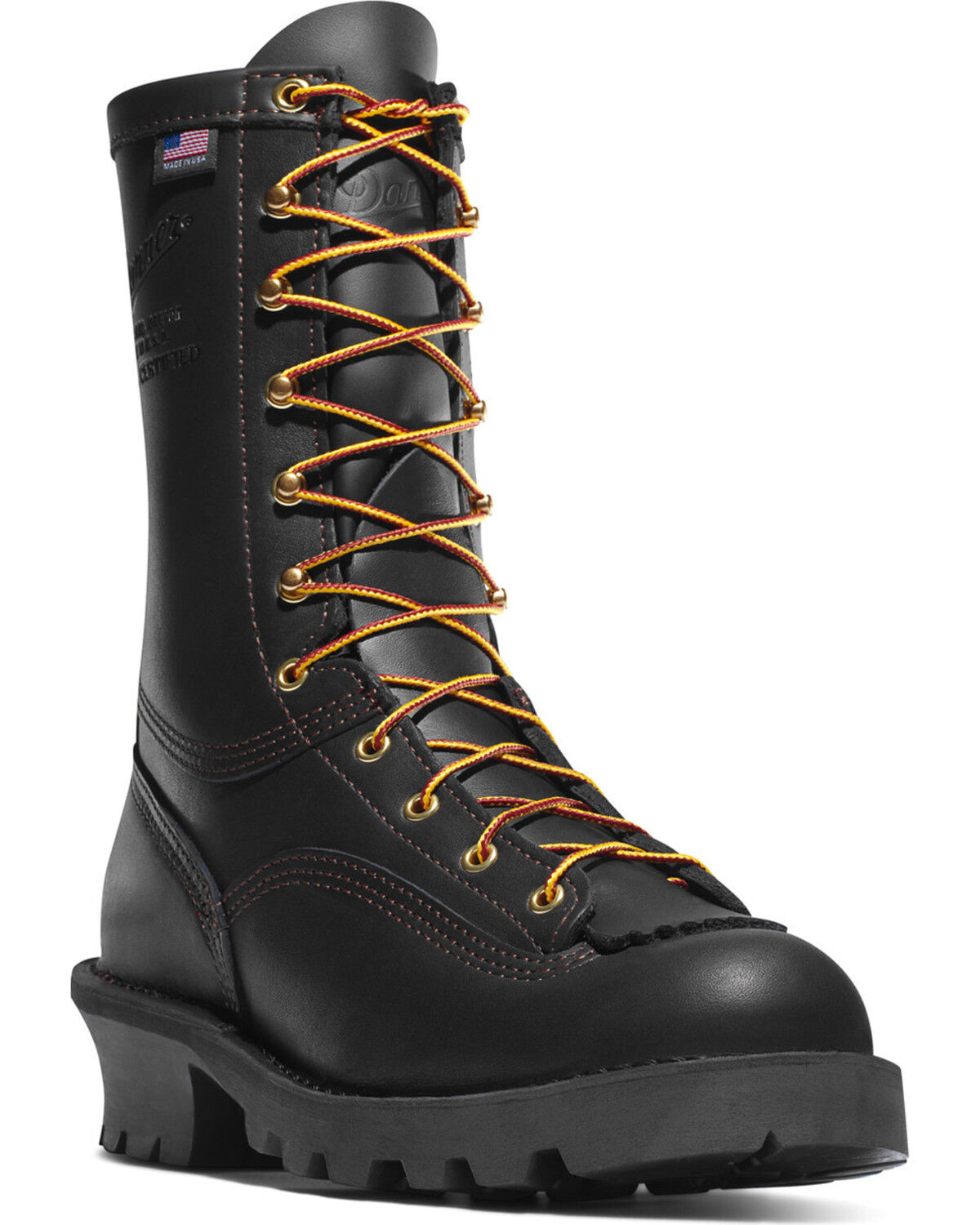 Danner Men's 10 Flashpoint II Vibram Fire Logger Outsole Work Boots - Round Toe