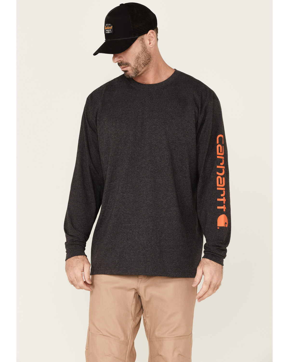 Carhartt Men's Loose Fit Heavyweight Long Sleeve Logo Graphic Work T-Shirt