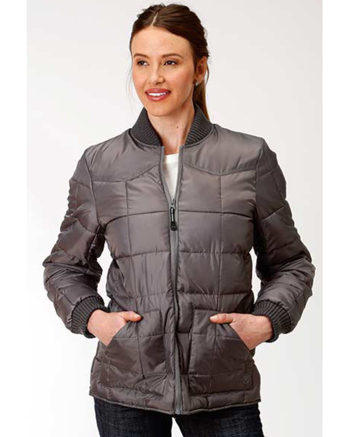 Roper Women's Gray Poly Quilted Jacket 1 91398-roper-women-s-gray-poly-quilted-jacket-1.jpg