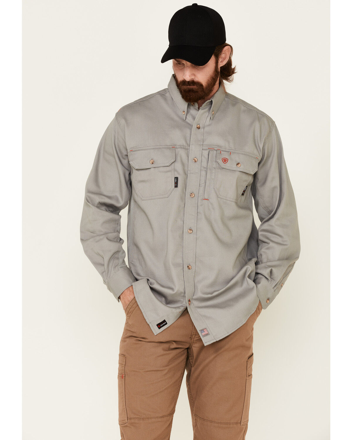 Ariat Men's FR Long Sleeve Button Down Work Shirt - Big and Tall
