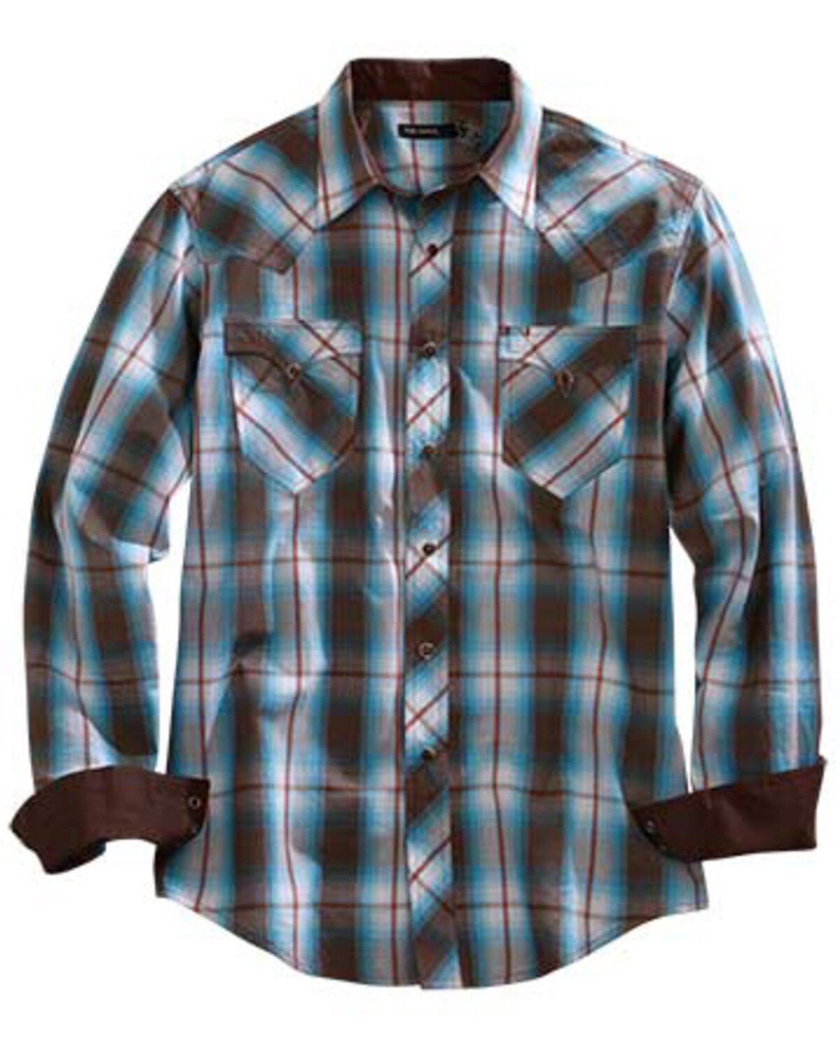 Tin Haul Men&rsquo;s Turquoise Plaid Short Sleeve Western Shirt