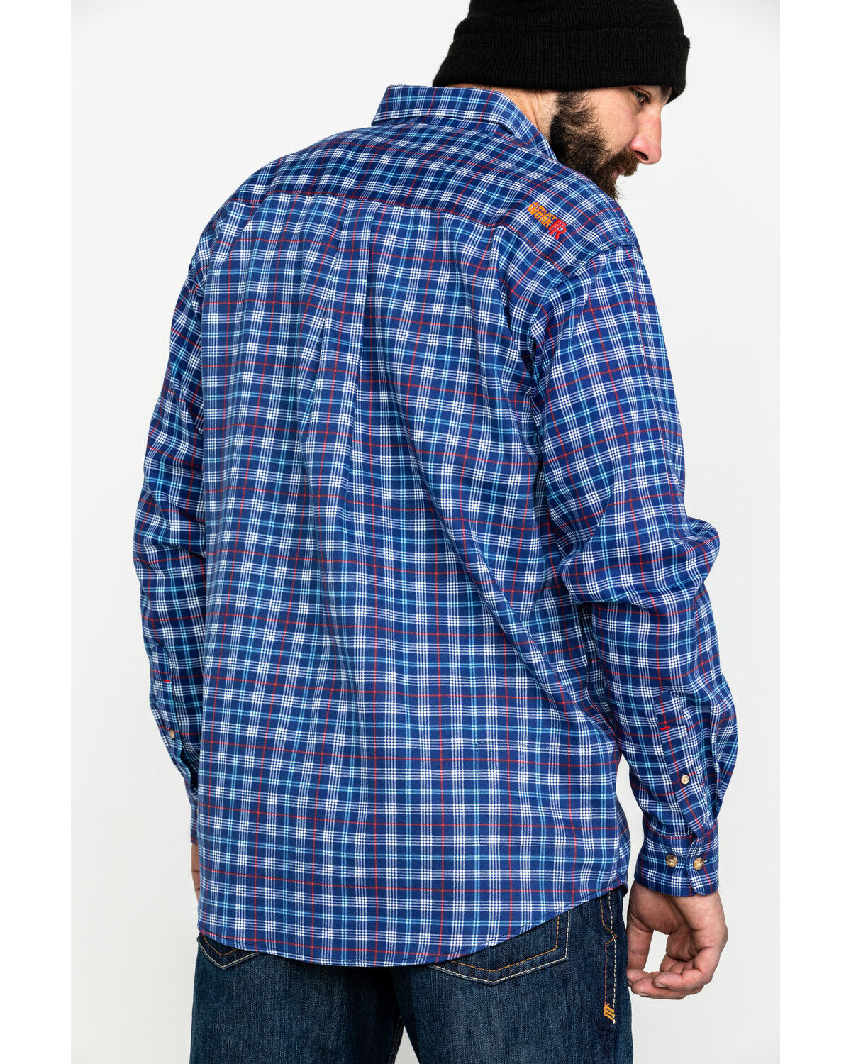 Ariat Men's Collins FR Plaid Print Long Sleeve Button-Down Work Shirt