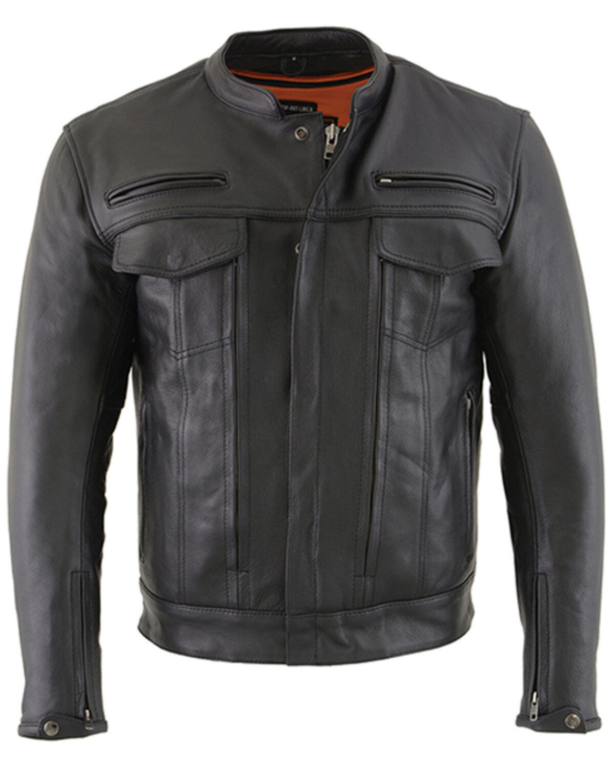 Milwaukee Leather Men's 3X Vented Scooter Zip-Front CoolTec Leather Jacket - Big