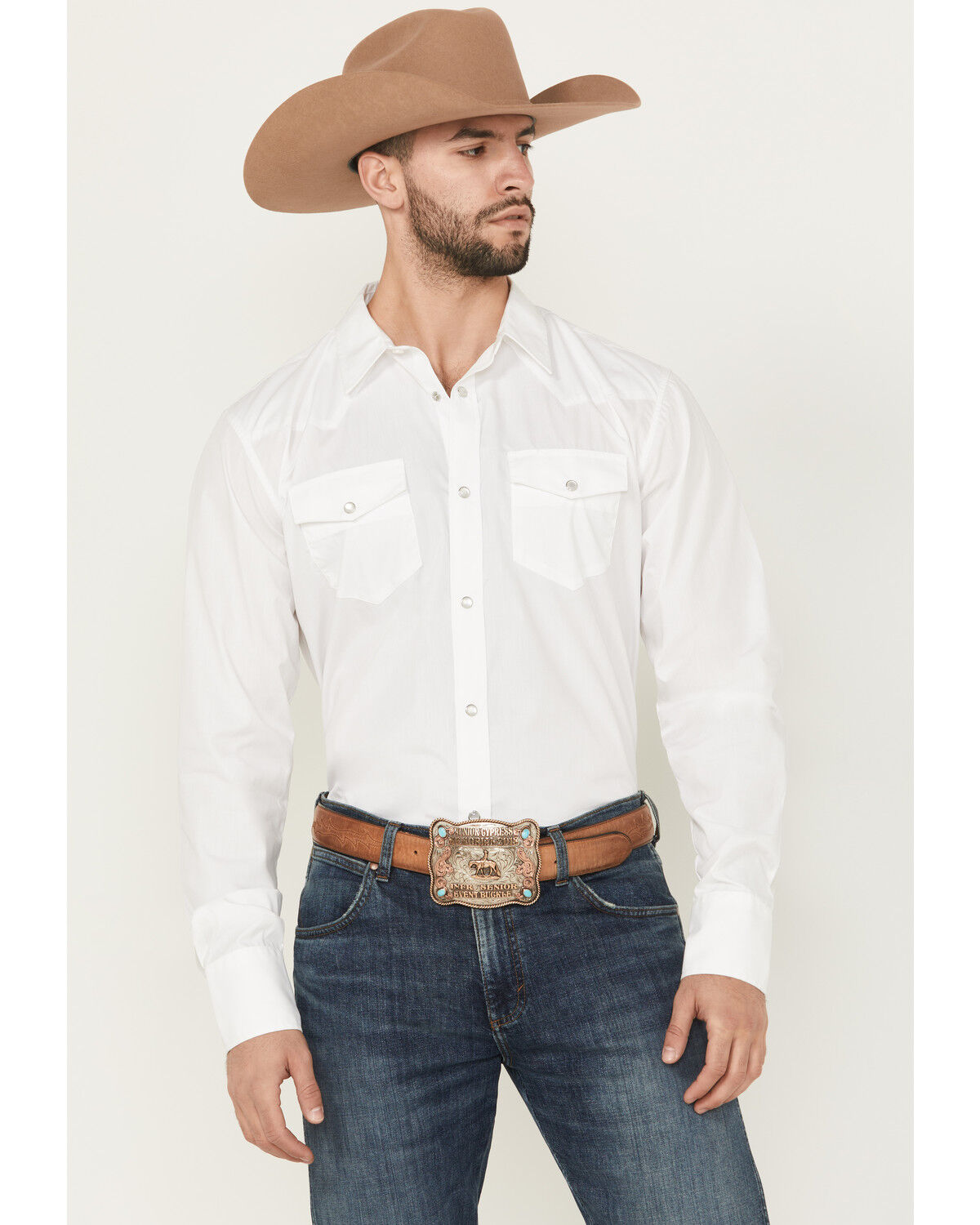 Gibson Men's Solid Long Sleeve Snap Western Shirt - Big