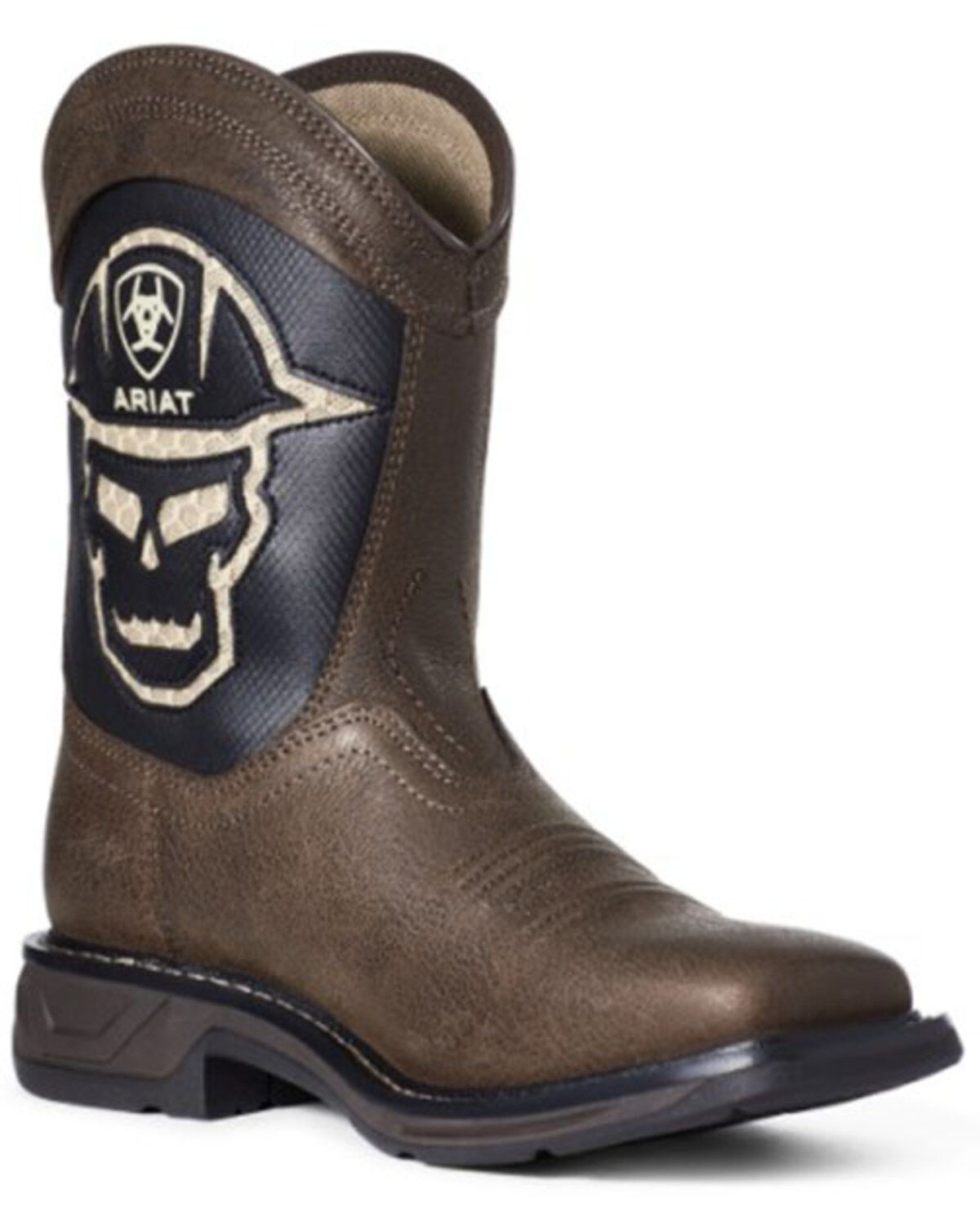 Ariat Boys' WorkHog&reg; VentTEK Skull Western Boots - Square Toe